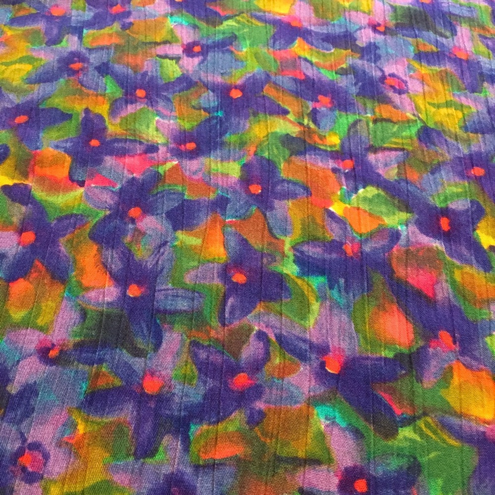 Vintage Carole Little Multicolor Floral Print Short Sleeve Top - Picture 9 of 12